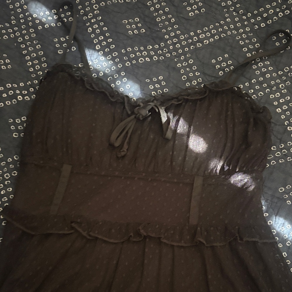 Black Lace and Ruffle Dress